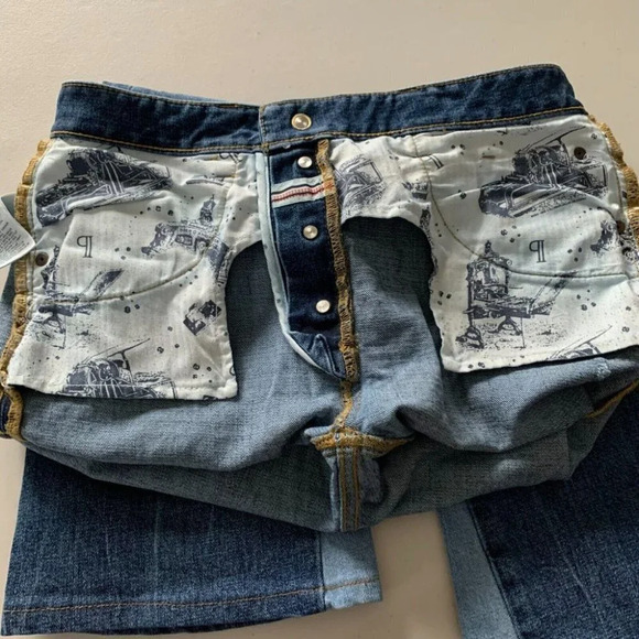 Anthropologie Pilcro and the Letterpress High Rise Flare Two Tone Jeans Denim 26 - Picture 9 of 11